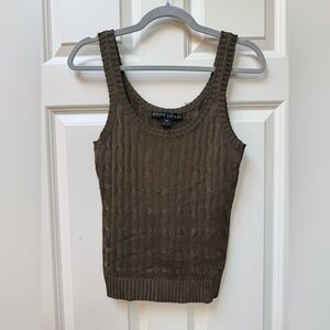 Ralph Lauren Olive Cable Knit Tank